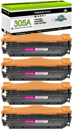greencycle 4 Pack 305A Magenta Compatible Toner Cartridge Replacement for HP 305A CE413A Toner work with Laser jet Pro 400 Color M451nw M451dw M451dn MFP M475dn M475dw M375nw Printer