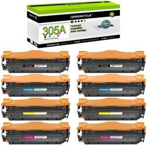 greencycle 8 Pack Compatible Toner Cartridge Replacement for HP 305A CE410A CE411A CE412A CE413A Tone work with Laser jet Pro 400 Color M451nw M451dw M451dn MFP M475dn M475dw M375nw Printer(B/C/Y/M)