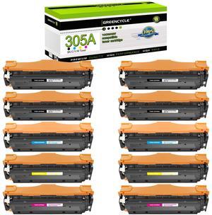 greencycle 10 Pack Compatible Toner Cartridge Replacement for HP 305A CE410A CE411A CE412A CE413A Tone work with Laser jet Pro 400 Color M451nw M451dw M451dn MFP M475dn M475dw M375nw Printer(B/C/Y/M)