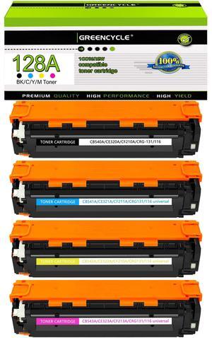 GREENCYCLE 4 Pack 128A Compatible Toner Cartridge Replacement for HP 128A CE320A CE321A CE322A CE323A work with Laser Jet Pro CP1525nw CM1415fn CM1415fnw Color MFP Printer(Black Cyan Yellow Magenta)