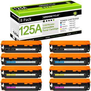 greencycle 8 Pack Compatible Toner Cartridge Replacement for HP 125A CB540A CB541A CB542A CB543A Toner Works on Color CM1312 MFP CP1215 CP1515n CP1518ni Series Printer(Black Cyan Yellow Magenta)