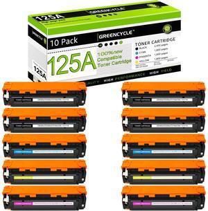 greencycle 10 Pack Compatible Toner Cartridge Replacement for HP 125A CB540A CB541A CB542A CB543A Toner Works on Color CM1312 MFP CP1215 CP1515n CP1518ni Series Printer(Black Cyan Yellow Magenta)