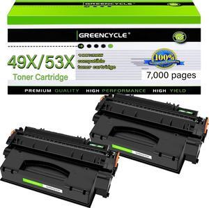 greencycle Q7553X Compatible Toner Cartridge Replacement for HP 53X Q7553X 49X Q5949X Black Cartridge Laserjet 1320 1320n P2015 P2015d P2015n P2010 P2014 M2727nf 3390 3392 Printer (2Pk)