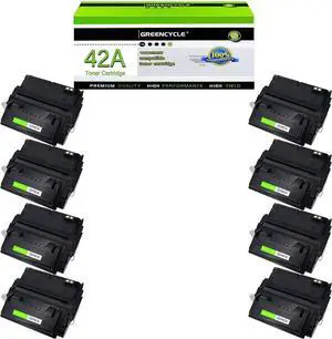 greencycle Q5942A Compatible Toner Cartridge Replacement for HP 42A Q5942A Black Cartridge Laserjet 4200 4240 4250 4250TN 4250N 4250DTN 4300 4350 4345MFP 4350N 4350TN 4350DTN Series Printers (8Pk)