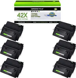 greencycle Q5942X Compatible Toner Cartridge Replacement for HP 42X Q5942X Black Cartridge Laserjet 4250 4250dtn 4250dtnsl 4250n 4250tn 4350 4350dtn 4350dtnsl 4350n 4350tn Printer (6Pk)