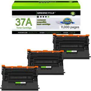 greencycle CF237A Compatible Toner Cartridge Replacement for HP 37A CF237A 37X CF237X Black Cartridge Enterprise M607n M607dn M608n M608dn M608x M609 M609x MFP M631 M632 M631h M633fh Printer (3Pk)