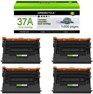 greencycle CF237A Compatible Toner Cartridge Replacement for HP 37A CF237A 37X CF237X Black Cartridge Enterprise M607n M607dn M608n M608dn M608x M609 M609x MFP M631 M632 M631h M633fh Printer (4Pk)