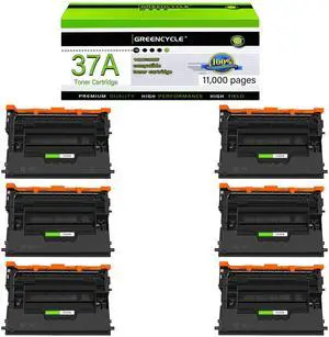 greencycle CF237A Compatible Toner Cartridge Replacement for HP 37A CF237A 37X CF237X Black Cartridge Enterprise M607n M607dn M608n M608dn M608x M609 M609x MFP M631 M632 M631h M633fh Printer (6Pk)