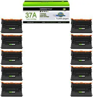 greencycle CF237A Compatible Toner Cartridge Replacement for HP 37A CF237A 37X CF237X Black Cartridge Enterprise M607n M607dn M608n M608dn M608x M609 M609x MFP M631 M632 M631h M633fh Printer (10Pk)
