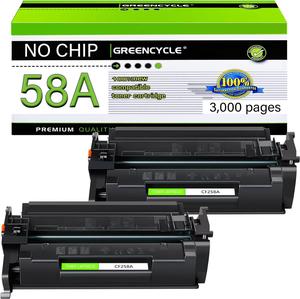 greencycle 58A [No Chip] Compatible Toner Cartridge Replacement for HP 58A CF258A Black Cartridge Laserjet Pro M404dn M404n M404dw MFP M428fdw M428dw M428fdn M406 M430 M404 M428 M304 Printer (2Pk)