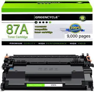 greencycle CF287A Compatible Toner Cartridge Replacement for HP 87A CF287A 87X CF287X Black Cartridge Laserjet Enterprise M506 M506dn M506n M506x Pro M501 M501dn M527 M527dn Printer (1Pk)