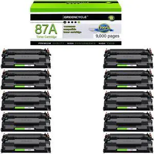 greencycle CF287A Compatible Toner Cartridge Replacement for HP 87A CF287A 87X CF287X Black Cartridge Laserjet Enterprise M506 M506dn M506n M506x Pro M501 M501dn M527 M527dn Printer (10Pk)