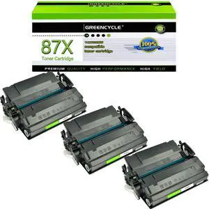 greencycle CF287X Compatible Toner Cartridge Replacement for HP 87X CF287X 87A CF287A Black Cartridge Laserjet Enterprise M506 M506dn M506n M506x Pro M501 M501dn M527 M527dn Printer (3Pk)