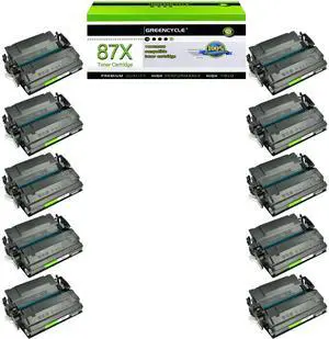 greencycle CF287X Compatible Toner Cartridge Replacement for HP 87X CF287X 87A CF287A Black Cartridge Laserjet Enterprise M506 M506dn M506n M506x Pro M501 M501dn M527 M527dn Printer (10Pk)