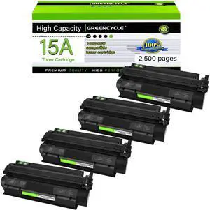 greencycle C7115A Compatible Toner Cartridge Replacement for HP 15A C7115A 13A Q2613A Black Cartridge Laser Jet 1200 1220 1300 1150 3300 3310 3320 3330 3380 Printer (4Pk)