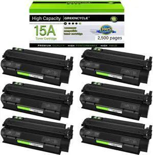 greencycle C7115A Compatible Toner Cartridge Replacement for HP 15A C7115A 13A Q2613A Black Cartridge Laser Jet 1200 1220 1300 1150 3300 3310 3320 3330 3380 Printer (6Pk)