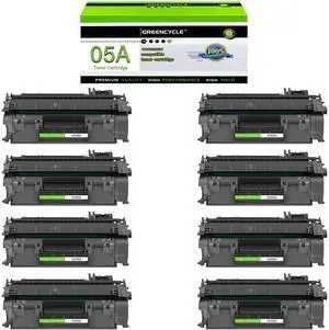 greencycle CE505A Compatible Toner Cartridge Replacement for HP 05A CE505A Black Cartridge Laser Jet P2035 P2035N P2055dn P2055d P2055x P2055 P2030 P2050 Printer (8Pk)