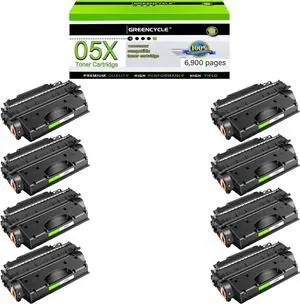 greencycle CE505X Compatible Toner Cartridge Replacement for HP 05X CE505X Black Cartridge Laserjet P2050 P2055 P2055d P2055dn P2055x Printer (8Pk)