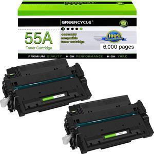 greencycle CE255A Compatible Toner Cartridge Replacement for HP 55A CE255A 55X CE255X Black Cartridge Laserjet P3015 P3015dn P3015x Pro 500 MFP M521dn M521dw M521 M525 Printer (2Pk)