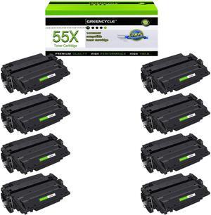greencycle CE255X Compatible Toner Cartridge Replacement for HP 55X CE255X 55A CE255A Black Cartridge Laserjet P3015 P3015dn P3015x Pro 500 MFP M521dn M521dw M521 M525 Printer (8Pk)