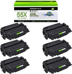 greencycle CE255X Compatible Toner Cartridge Replacement for HP 55X CE255X 55A CE255A Black Cartridge Laserjet P3015 P3015dn P3015x Pro 500 MFP M521dn M521dw M521 M525 Printer (6Pk)