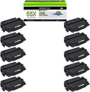 greencycle CE255X Compatible Toner Cartridge Replacement for HP 55X CE255X 55A CE255A Black Cartridge Laserjet P3015 P3015dn P3015x Pro 500 MFP M521dn M521dw M521 M525 Printer (10Pk)