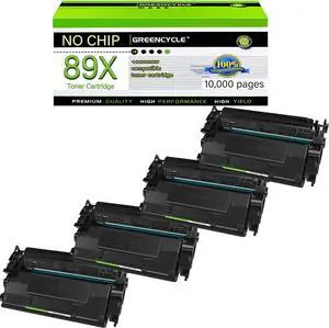 greencycle CF289X [No Chip] Compatible Toner Cartridge Replacement for HP 89X CF289X 89A CF289A Black Cartridge Enterprise M507 M507n M507dn M507x MFP M528f M528dn M528c M528z Printer (4Pk)
