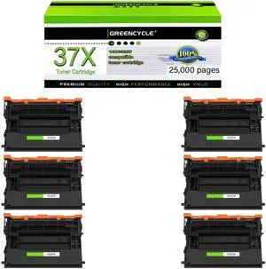greencycle CF237X Compatible Toner Cartridge Replacement for HP 37X CF237X 37A CF237A Black Cartridge Enterprise M608 M609 M608n M608dn M608x M609x MFP M631 M632 M633 Printer (6Pk)