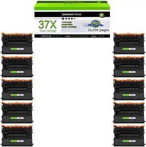 greencycle CF237X Compatible Toner Cartridge Replacement for HP 37X CF237X 37A CF237A Black Cartridge Enterprise M608 M609 M608n M608dn M608x M609x MFP M631 M632 M633 Printer (10Pk)