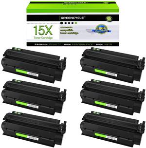 greencycle C7115X Compatible Toner Cartridge Replacement for HP 15X C7115X 15A C7115A 13X Q2613X Black Cartridge Laserjet 1000 1200 1220 1330 3300 3310 3320 3330 3380 Series Printer (6Pk)