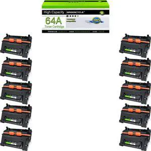 greencycle CC364A Toner Cartridge Replacement Compatible for HP 64A Black Toner Cartridge Laserjet P4014 P4014dn P4014n P4015 P4015dn P4015n P4015tn P4015x P4515 P4515n P4515tn (10PCS)