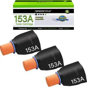 greencycle 153A Compatible Black Toner Reload Kit Replacement for HP W1530A for Laserjet Tank 2504dw, Laserjet Tank MFP 2604sdw 1504 1504w 2504 1604 1604w 2604 2604dw 2606 2606dw(3PC)