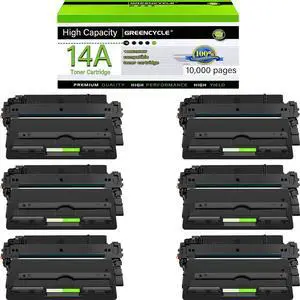 greencycle CF214A Toner Cartridge Replacement Compatible for HP 14A CF214A Black Toner Cartridge Laserjet Enterprise 700 M712dn M712n M712xh MFP M725dn M725f M725z M725z+(6Pack)