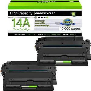 GREENCYCLE CF214A Compatible Toner Cartridge Replacement for HP CF214A 14A Cartridge use for Laser Jet Enterprise 700 M712 M712dn MFP M725 M725dn M725f M725z M725z+ Printer(2 Pack,Black)