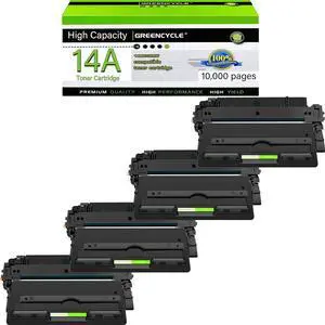 greencycle CF214A Toner Cartridge Replacement Compatible for HP 14A CF214A Black Toner Cartridge Laserjet Enterprise 700 M712dn M712n M712xh MFP M725dn M725f M725z M725z+(4Pack)