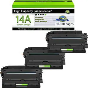 greencycle CF214A Toner Cartridge Replacement Compatible for HP 14A CF214A Black Toner Cartridge Laserjet Enterprise 700 M712dn M712n M712xh MFP M725dn M725f M725z M725z+(3Pack)