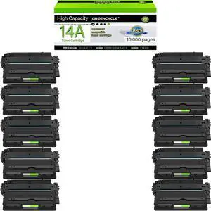 greencycle CF214A Toner Cartridge Replacement Compatible for HP 14A CF214A Black Toner Cartridge Laserjet Enterprise 700 M712dn M712n M712xh MFP M725dn M725f M725z M725z+(10Pack)