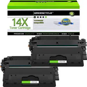 GREENCYCLE Compatible Toner Cartridge Replacement for HP 14X CF214X work with Laser Jet Pro MFP M712 M712dn M712xh MFP M725 M725dn M725f Series Printer (Black, 2-Pack)