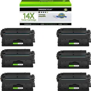 GREENCYCLE Compatible Toner Cartridge Replacement for HP 14X CF214X work with Laser Jet Pro MFP M712 M712dn M712xh MFP M725 M725dn M725f Series Printer (Black, 6-Pack)