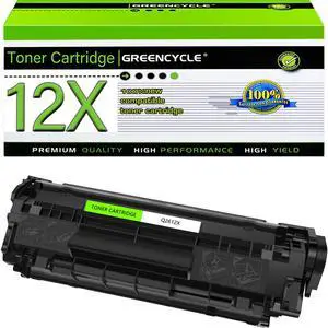 greencycle Q2612X Toner Cartridge Replacement Compatible for HP 12X Black Toner Cartridge Laserjet 1010 1012 1018 1020 1022 1022N 3015 3030 3052 3055 M1005 M1319F (1PCS)