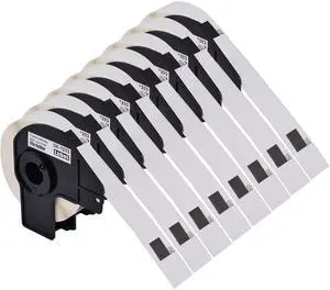 GREENCYCLE 8 Roll DK-1203 DK1203 Die-Cut File Folder Labels 2/3" x 3-7/16" (0.66 in x 3.4 in) Compatible for Brother QL-1050 QL-1060N QL-1100 QL-1110NWB, 300 Labels/Roll,with Cartridge Frame