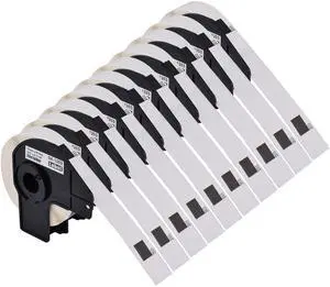 GREENCYCLE 10 Roll DK-1203 DK1203 Die-Cut File Folder Labels 2/3" x 3-7/16" (0.66 in x 3.4 in) Compatible for Brother QL-1050 QL-1060N QL-1100 QL-1110NWB, 300 Labels/Roll,with Cartridge Frame