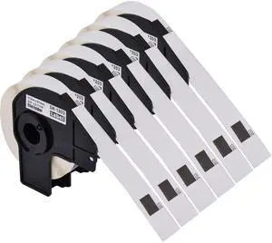 GREENCYCLE 6 Roll DK-1203 DK1203 Die-Cut File Folder Labels 2/3" x 3-7/16" (0.66 in x 3.4 in) Compatible for Brother QL-1050 QL-1060N QL-1100 QL-1110NWB, 300 Labels/Roll,with Cartridge Frame