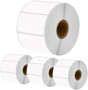 Greencycle Direct Thermal Perforated Shipping Labels 2-1/4"x 1-1/4" (2.25" x 1.25") Barcode SKU Labels Compatible with Rollo, Eltron and Zebra Desktop Printers - 4 Rolls, 1000 Labels/Roll