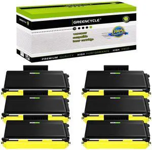 greencycle 6 Pack Compatible Toner Cartridge Replacement for Brother TN580 TN650 TN-580 TN620 TN-650 Toner use with HL-5340d 5250DN hl-5370DW MFC-8660DN 8680dn 8480dn DCP-8060 8065DN 8085dn Printer
