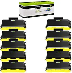 greencycle 10 Pack Compatible Toner Cartridge Replacement for Brother TN580 TN650 TN-580 TN620 TN-650 Toner use with HL-5340d 5250DN hl-5370DW MFC-8660DN 8680dn 8480dn DCP-8060 8065DN 8085dn Printer
