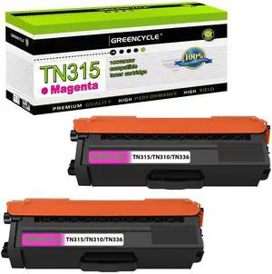 greencycle 2 Pack Magenta Compatible Toner Cartridge Replacement for Brother TN315 TN315M TN310 Toner for HL-4140CW HL-4570CDW HL-4570CDWT MFC-9560CDW MFC-9970CDW Printer
