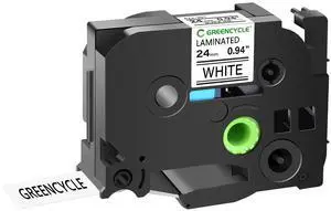 GREENCYCLE Compatible for Ptouch Label Maker Tape TZe-251 TZ-251 24mm 0.94 Laminated Black on White TZe251 TZ251 TZe TZ Label Tape for PT-D600 PT-D610AD PT-P700 PT-2730