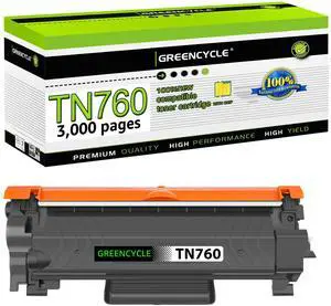 greencycle TN760 TN730 Toner Cartridge Compatible for Brother TN-760 TN-730 with CHIP Work with DCP-L2550DW HL-L2350DW HL-L2395DW HL-L2370DW MFC-L2750DW printer (Black 1 Pack)