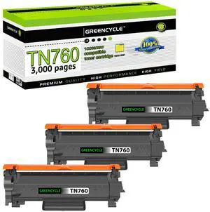 greencycle TN760 TN730 Toner Cartridge Compatible for Brother TN-760 TN-730 with CHIP Work with DCP-L2550DW HL-L2350DW HL-L2395DW HL-L2370DW MFC-L2750DW printer (Black 3 Pack)